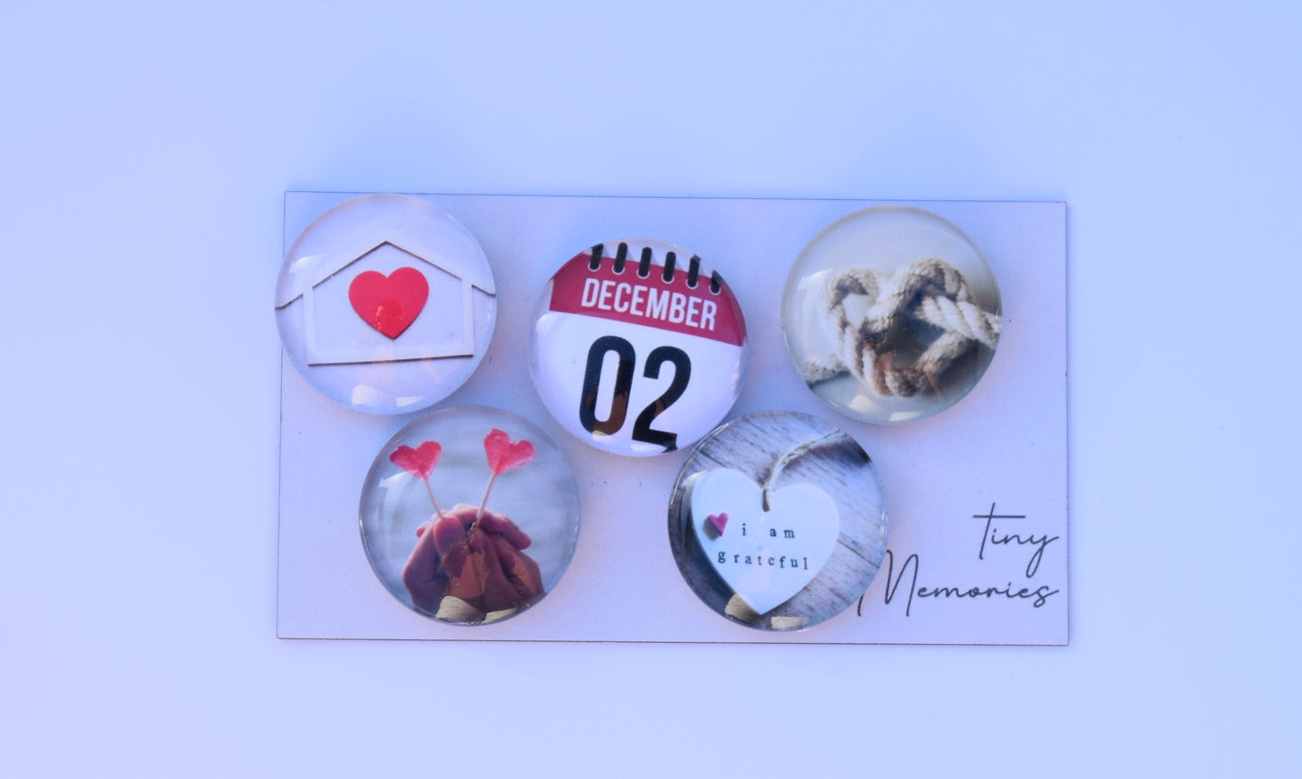 Glass Magnets set of 5